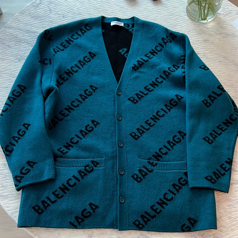 Balenciaga Wool Cardigan V Neck